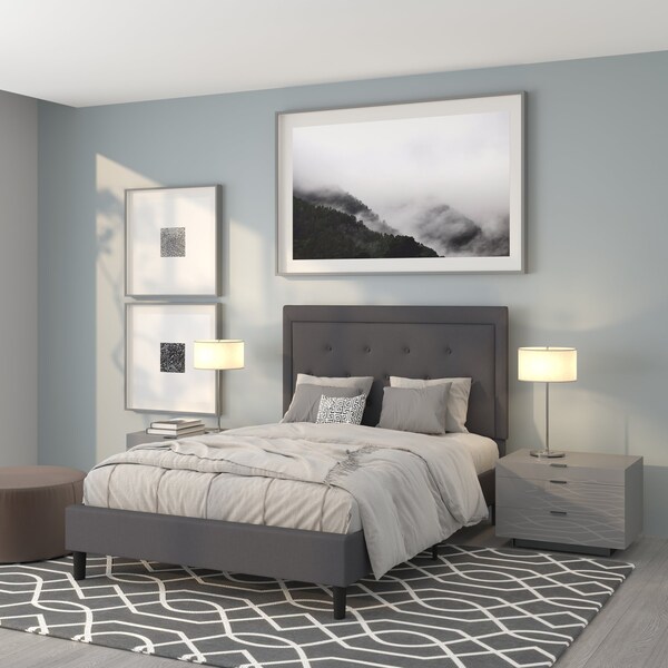 Flash Furniture Roxbury Full Platform Bed, Dark Gray - SL-BK5-F-DG-GG