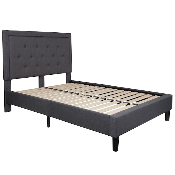 Flash Furniture Roxbury Full Platform Bed, Dark Gray - SL-BK5-F-DG-GG
