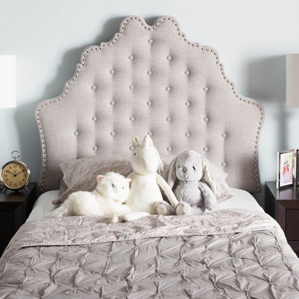 Baxton Studio Hilda Modern Greyish Beige Twin Size Headboard - 142-7753
