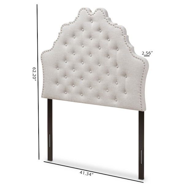 Baxton Studio Hilda Modern Greyish Beige Twin Size Headboard - 142-7753