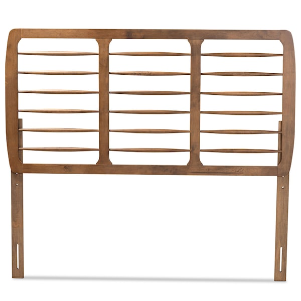 Baxton Studio Carolyn Mid-Century Modern Ash Walnut Finished Wood Full Size Headboard - 180-11147-ZORO