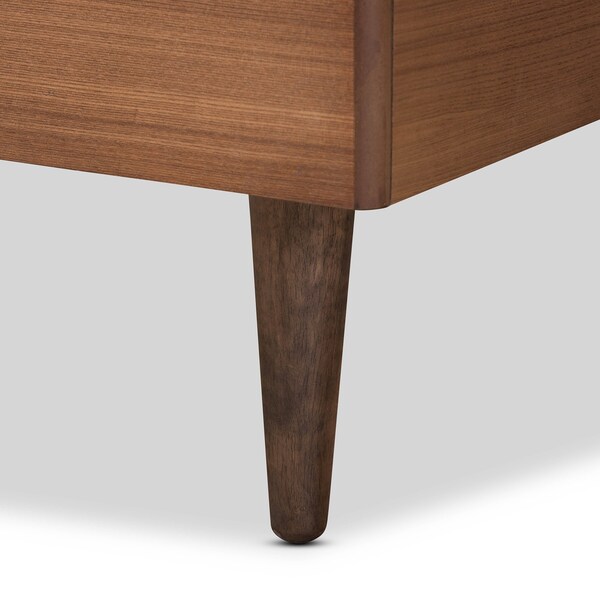 Baxton Studio Kioshi Mid-Century Modern Transitional Ash Walnut Finished Wood Twin Size Platform Bed - 180-11150-11158-ZORO