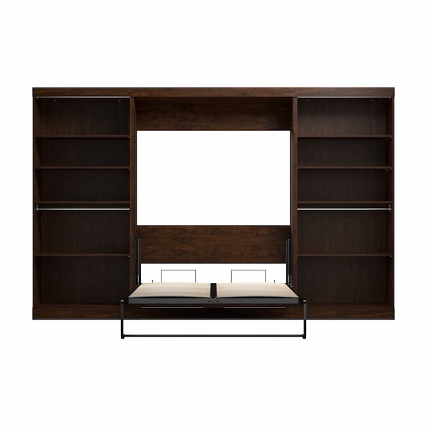 Bestar Wall Full Bed Kit, Pur, Chocolate, 131" - 26895-69