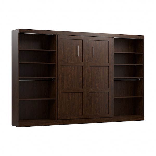 Bestar Wall Full Bed Kit, Pur, Chocolate, 131" - 26895-69