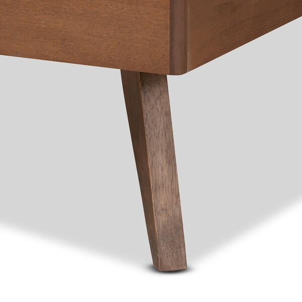 Baxton Studio Lissette Mid-Century Modern Ash Walnut Finished Wood Twin Size Platform Bed Frame - 180-11159-ZORO