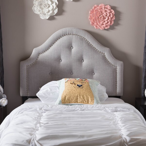 Baxton Studio Cora Modern Grayish Beige Upholstered Twin Size Headboard - 125-6983