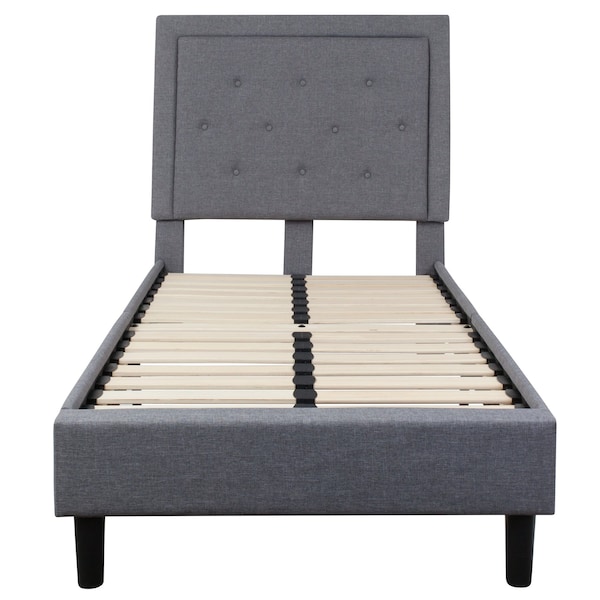 Flash Furniture Roxbury Twin Platform Bed, Light Gray - SL-BK5-T-LG-GG