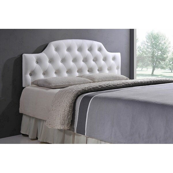 Baxton Studio Morris Queen Size Faux Leather Upholstered Button-tufted Headboard - 118-6409