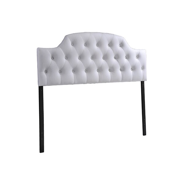 Baxton Studio Morris Queen Size Faux Leather Upholstered Button-tufted Headboard - 118-6409