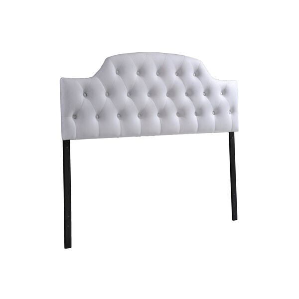Baxton Studio Morris Queen Size Faux Leather Upholstered Button-tufted Headboard - 118-6409