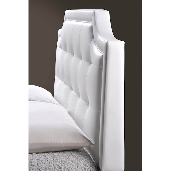 Baxton Studio Carlotta White Modern Bed with Upholstered Headboard - King Size - 103-5191