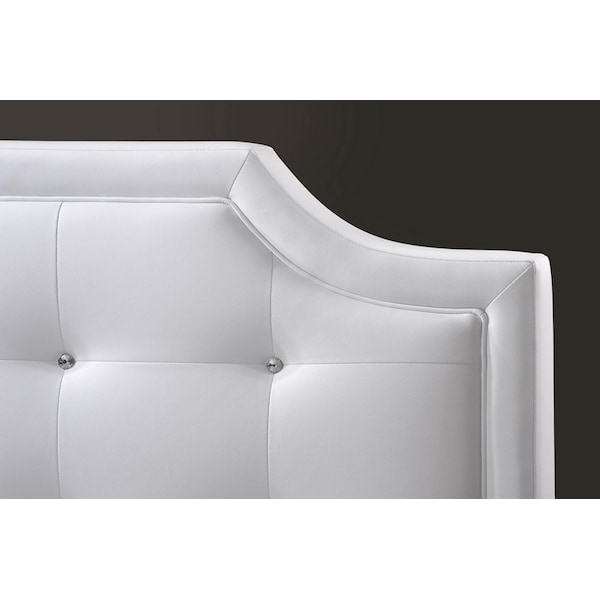 Baxton Studio Carlotta White Modern Bed with Upholstered Headboard - King Size - 103-5191