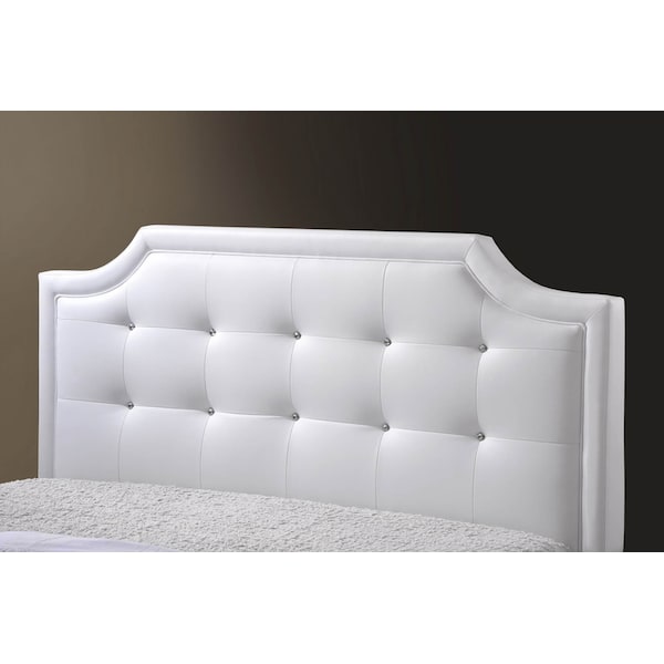 Baxton Studio Carlotta White Modern Bed with Upholstered Headboard - King Size - 103-5191