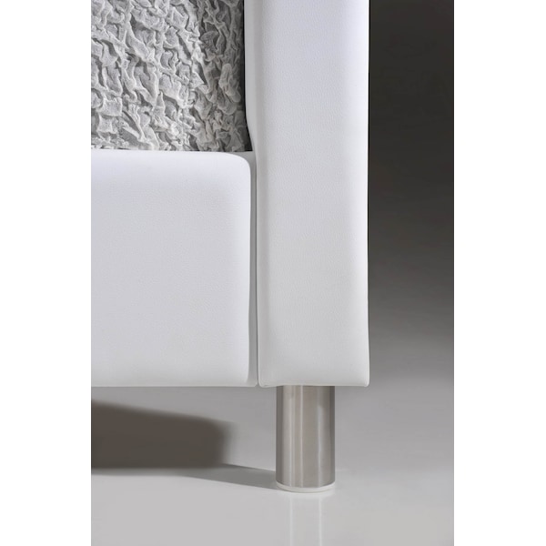 Baxton Studio Carlotta White Modern Bed with Upholstered Headboard - King Size - 103-5191