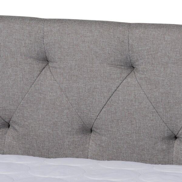Baxton Studio Haylie Light Grey Full Size Daybed with Roll-Out Trundle Bed - 158-9674