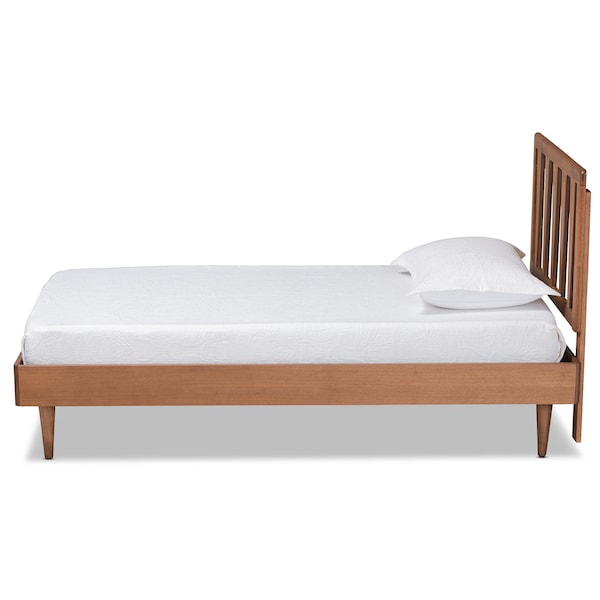Baxton Studio Kuro Modern and Contemporary Walnut Brown Finished Wood Twin Size Platform Bed - 184-11100-11158-ZORO
