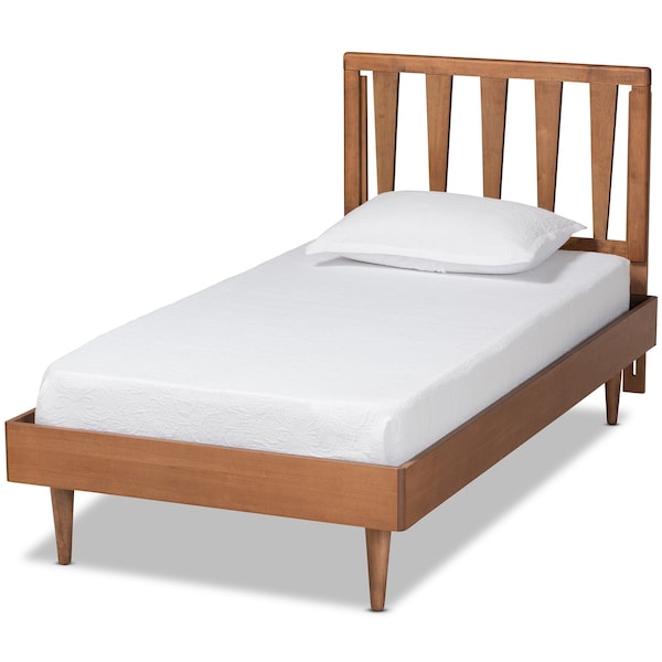 Baxton Studio Kuro Modern and Contemporary Walnut Brown Finished Wood Twin Size Platform Bed - 184-11100-11158-ZORO