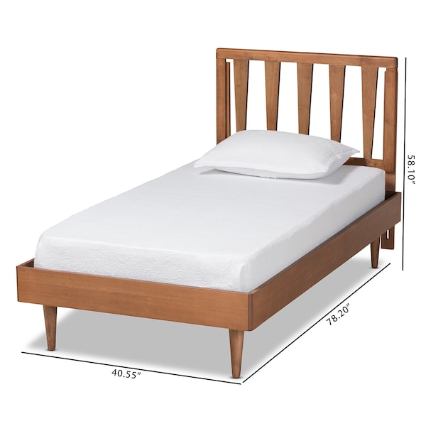Baxton Studio Kuro Modern and Contemporary Walnut Brown Finished Wood Twin Size Platform Bed - 184-11100-11158-ZORO
