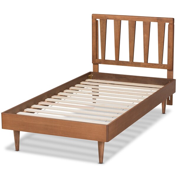 Baxton Studio Kuro Modern and Contemporary Walnut Brown Finished Wood Twin Size Platform Bed - 184-11100-11158-ZORO