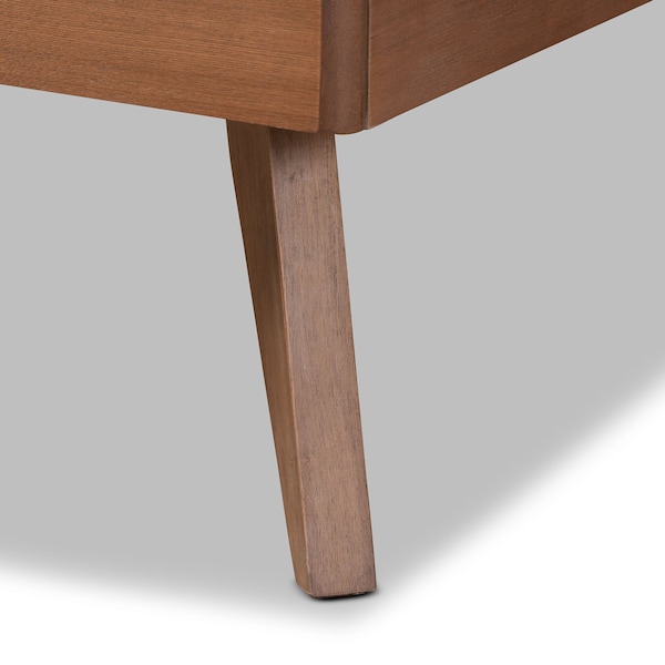 Baxton Studio Shiro Mid-Century Modern Ash Walnut Finished Wood Twin Size Platform Bed - 182-11104-11159-ZORO