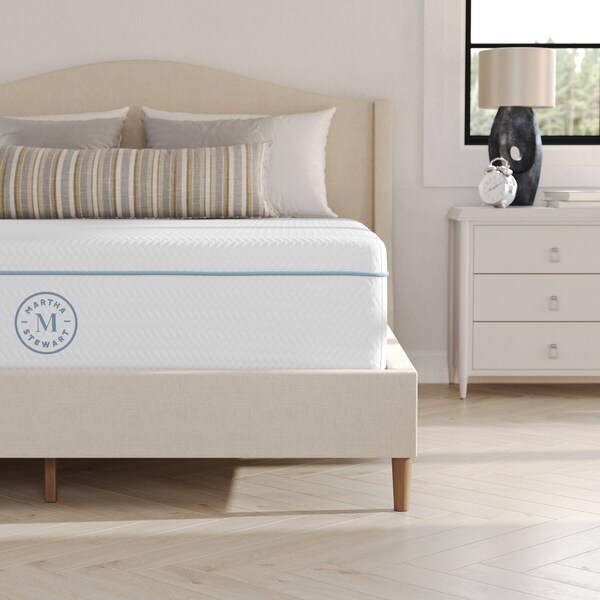 Martha Stewart SleepComplete 12 Inch Queen Medium Dual-Action Cooling Gel and Green Tea Memory Foam Mattress - CL-MODD-12Q-MS