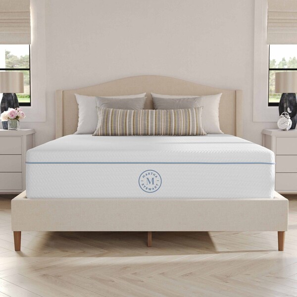 Martha Stewart SleepComplete 12 Inch Queen Medium Dual-Action Cooling Gel and Green Tea Memory Foam Mattress - CL-MODD-12Q-MS
