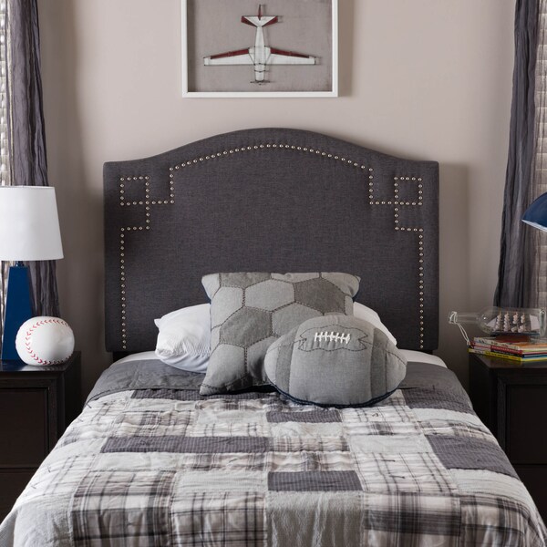 Baxton Studio Aubrey Modern Dark Grey Upholstered Twin Size Headboard - 125-6982