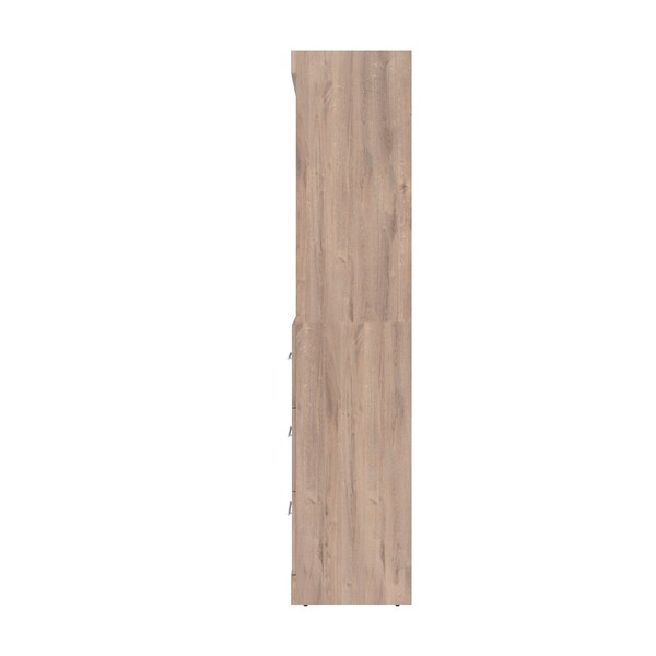 Bestar Pur Full Murphy Bed and Storage Unit with Drawers (95W) in rustic brown - 26891-000009