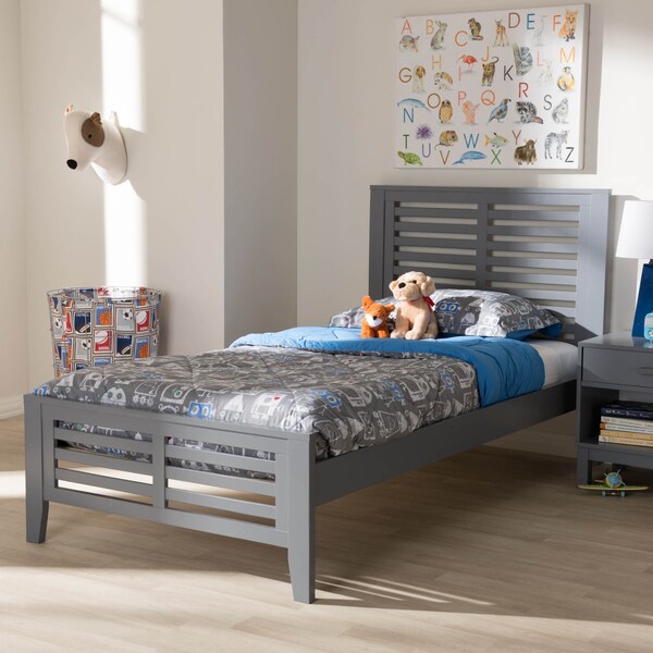Baxton Studio Sedona Modern Grey-Finished Wood Twin Platform Bed - 143-7874