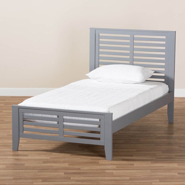 Baxton Studio Sedona Modern Grey-Finished Wood Twin Platform Bed - 143-7874