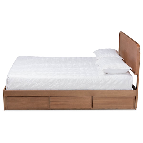 Baxton Studio Eleni Modern Ash Walnut Brown Finished Wood King Size 3-Drawer Storage Bed - 175-9430-9622-ZORO