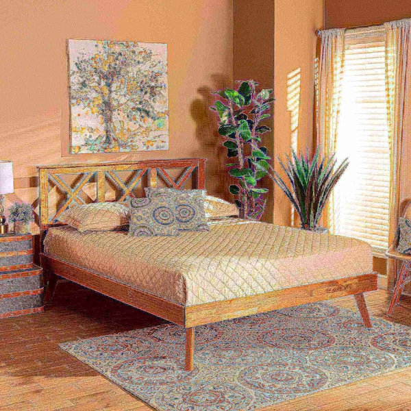 Baxton Studio Galvin Modern and Contemporary Brown Finished Wood Queen Size Platform Bed - 179-11247-ZORO