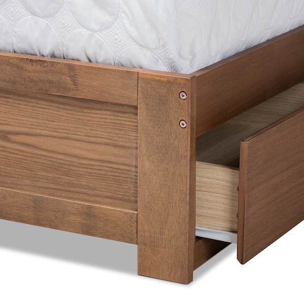 Baxton Studio Eleni Modern Ash Walnut Brown Finished Wood Full Size 3-Drawer Storage Bed - 175-9428-9620-ZORO