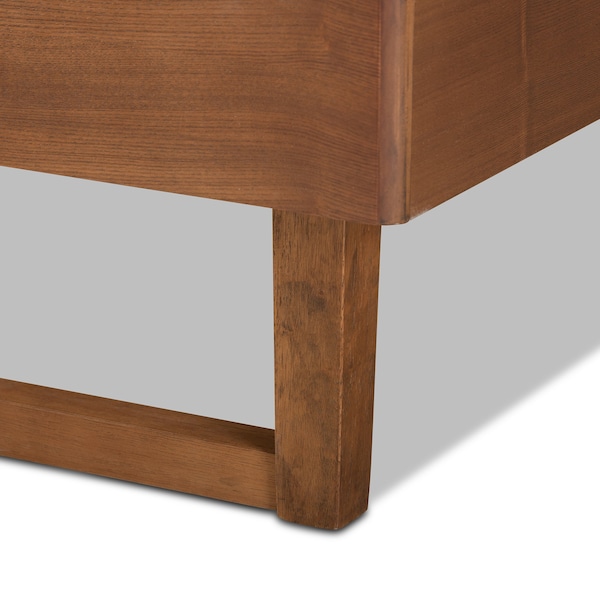 Baxton Studio Lucie Modern and Contemporary Walnut Brown Finished Wood Full Size Platform Bed - 184-11147-9410-ZORO