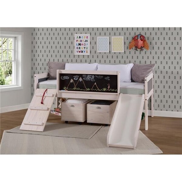 Donco Kids Donco Kids PD-3005TLWWDG Twin Low Loft; White Wash & Dark Grey - PD_3005TLWWDG