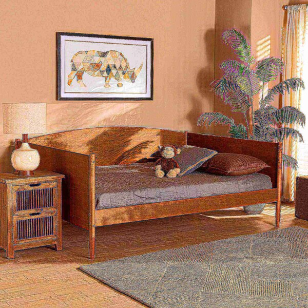 Baxton Studio Veles Mid-Century Modern Ash Walnut Finished Wood Full Size Daybed - 183-11174-ZORO
