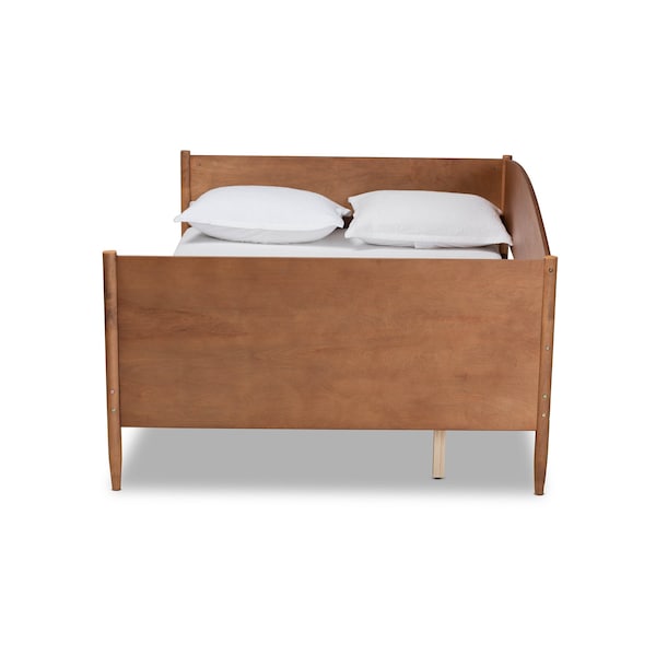 Baxton Studio Veles Mid-Century Modern Ash Walnut Finished Wood Full Size Daybed - 183-11174-ZORO