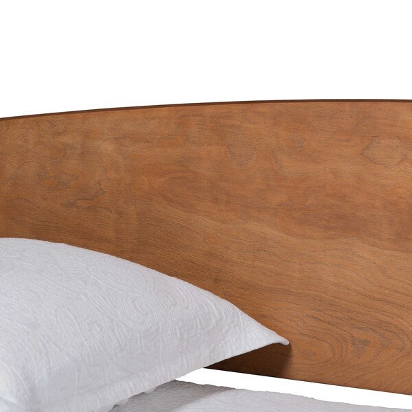 Baxton Studio Veles Mid-Century Modern Ash Walnut Finished Wood Full Size Daybed - 183-11174-ZORO
