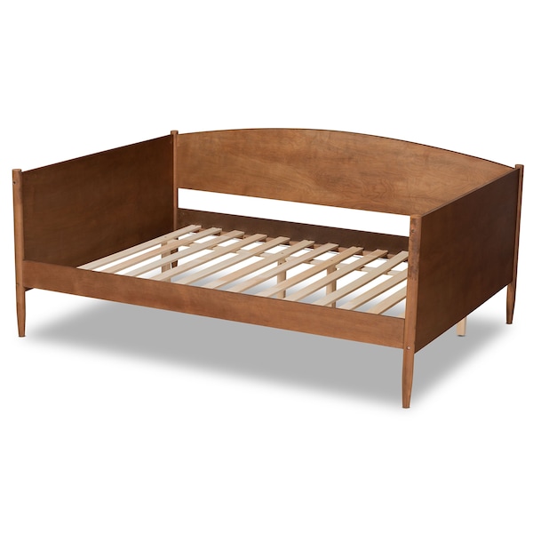 Baxton Studio Veles Mid-Century Modern Ash Walnut Finished Wood Full Size Daybed - 183-11174-ZORO
