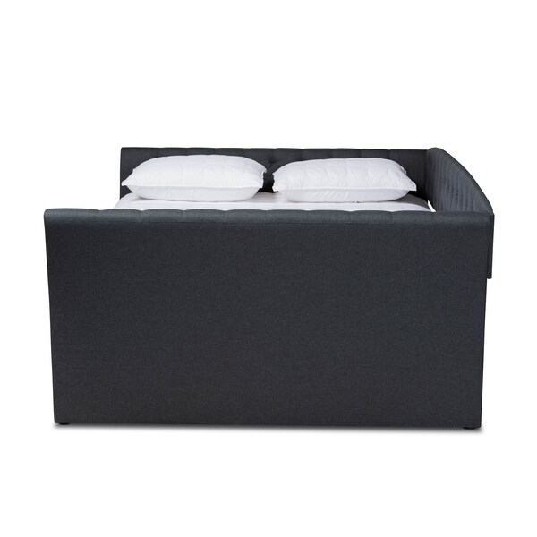 Baxton Studio Delora Dark Grey Upholstered Queen Size Daybed - 158-9672