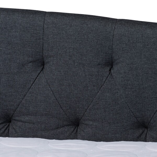 Baxton Studio Delora Dark Grey Upholstered Queen Size Daybed - 158-9672