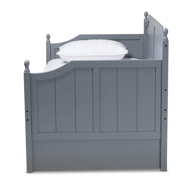 Baxton Studio Millie Grey Finished Wood Twin Size Daybed with Trundle - 157-9623