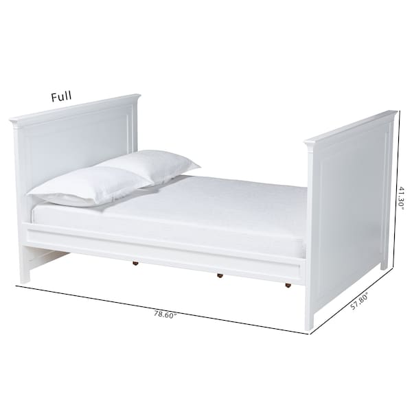 Baxton Studio Ceri Classic and Traditional White Finished Wood Full Size Daybed - 224-12597-ZORO