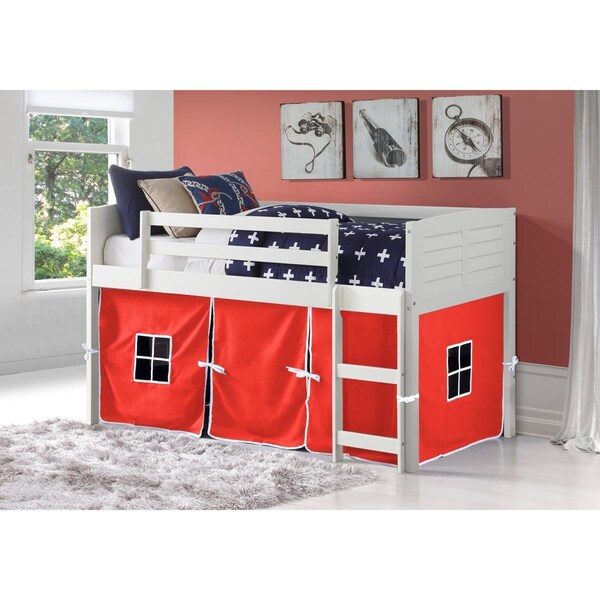 Convenience Concepts PD-795AW-R Twin Louver Low Tent Loft in Tent - White with Red - HI3714963
