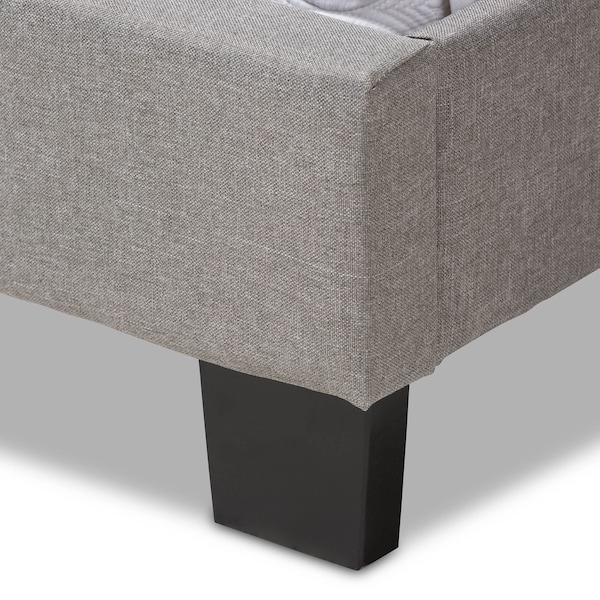 Baxton Studio Cassandra Modern Light Grey Upholstered Queen Size Bed - 136-7458