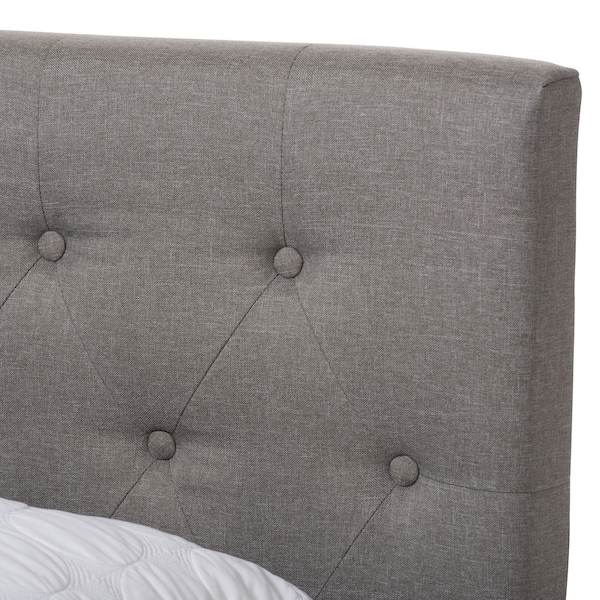 Baxton Studio Cassandra Modern Light Grey Upholstered Queen Size Bed - 136-7458