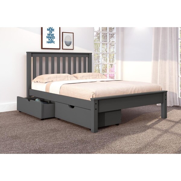 Convenience Concepts PD-500FDG-505DG Full Size Contempo Bed with Storage Drawers, Dark Grey - HI2641005