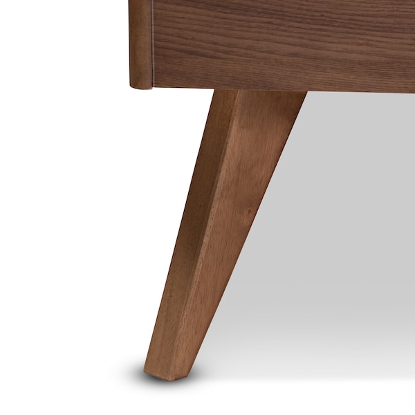 Baxton Studio Artemis Mid-Century Walnut Brown Finished Wood King Size Platform Bed - 156-9409-9427