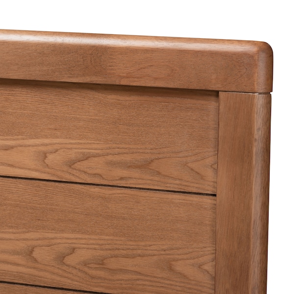 Baxton Studio Artemis Mid-Century Walnut Brown Finished Wood King Size Platform Bed - 156-9409-9427