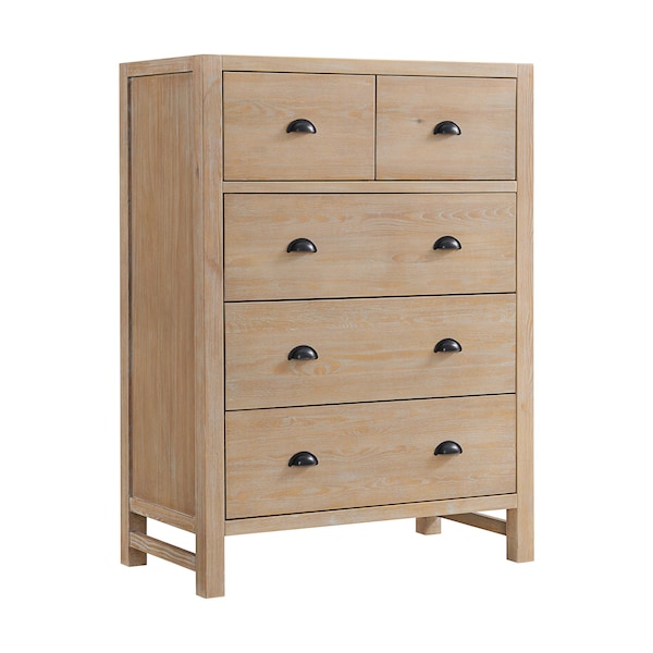 Alaterre Furniture Arden 4-Piece Bedroom Set with King Bed, 2-Drawer Nightstand with open shelf, Chest, Dresser - ANAN02344029